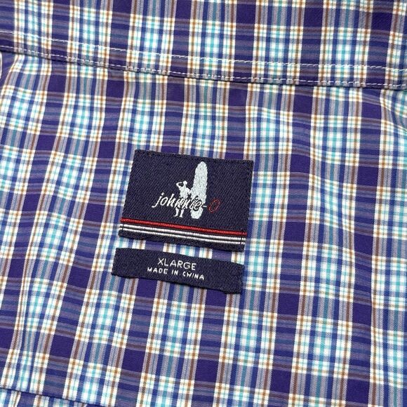 Johnnie-O Men's XL Cotton MultiColor Plaid Long Sleeve Button Down Shirt - Picture 7 of 8